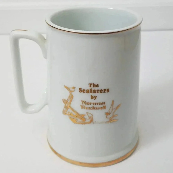 Norman Rockwell Looking Out To Sea Porcelain Mug - Picture 2 of 4
